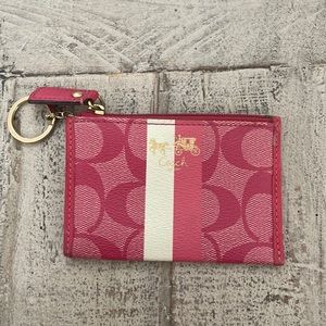 Coach pink and white pocket wallet